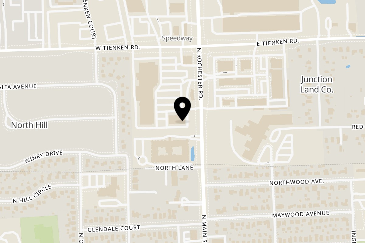 Map showing the location of MEZZA on 1413 N Rochester Rd in Rochester Hills